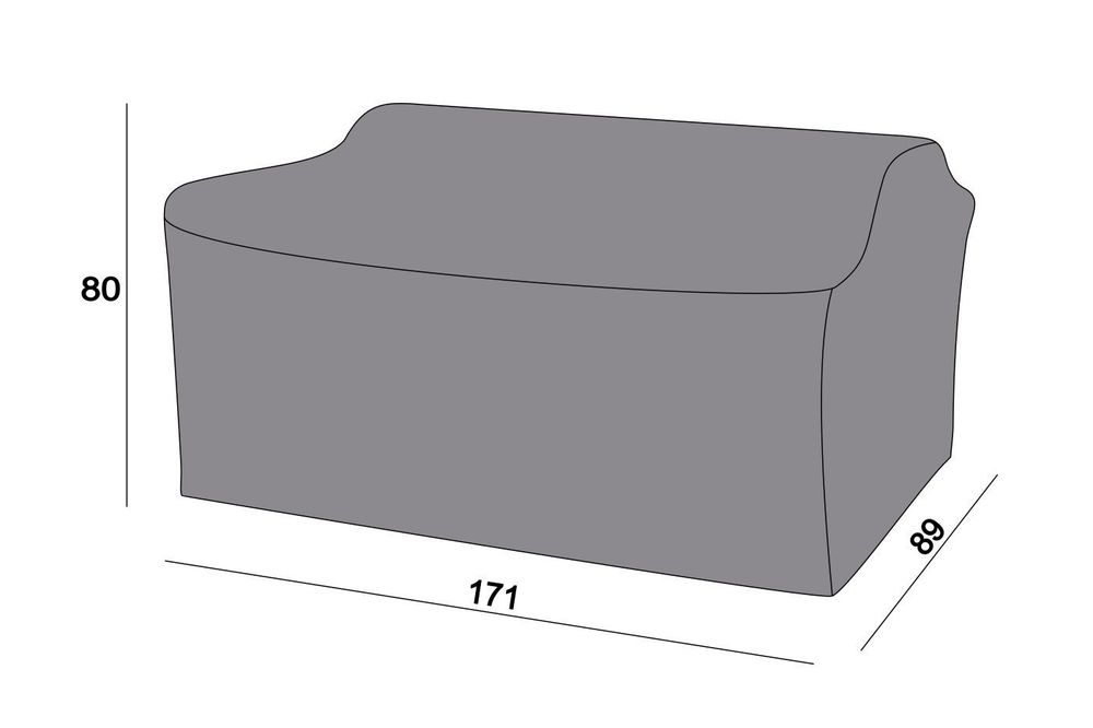 Защитный чехол на диван Капучино, двухместный 171×89×80 см, цвет серый