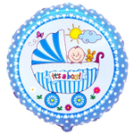 Шар Фольгированный Коляска и малыш мальчик (Ассорти)