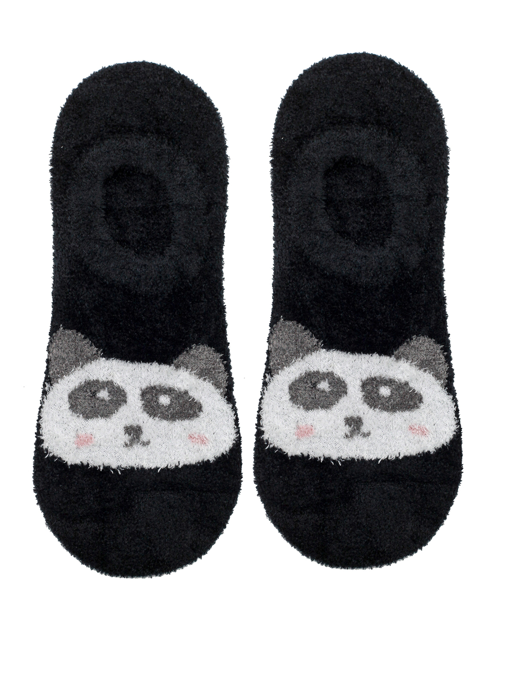 Носки-Тапочки Махровые "Панды" Черные