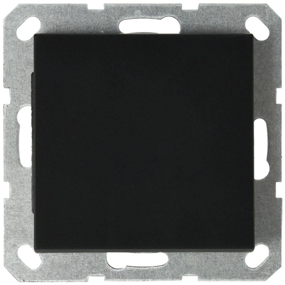 Выключатель одноклавишный 10A 250V~ с накладкой цвет черный матовый (soft touch)