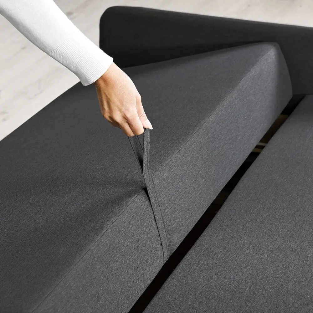 3-местный диван с кушеткой - IKEA BRUKSVARA/БРУКСВАРА ИКЕА, 203х85х80 см, черный