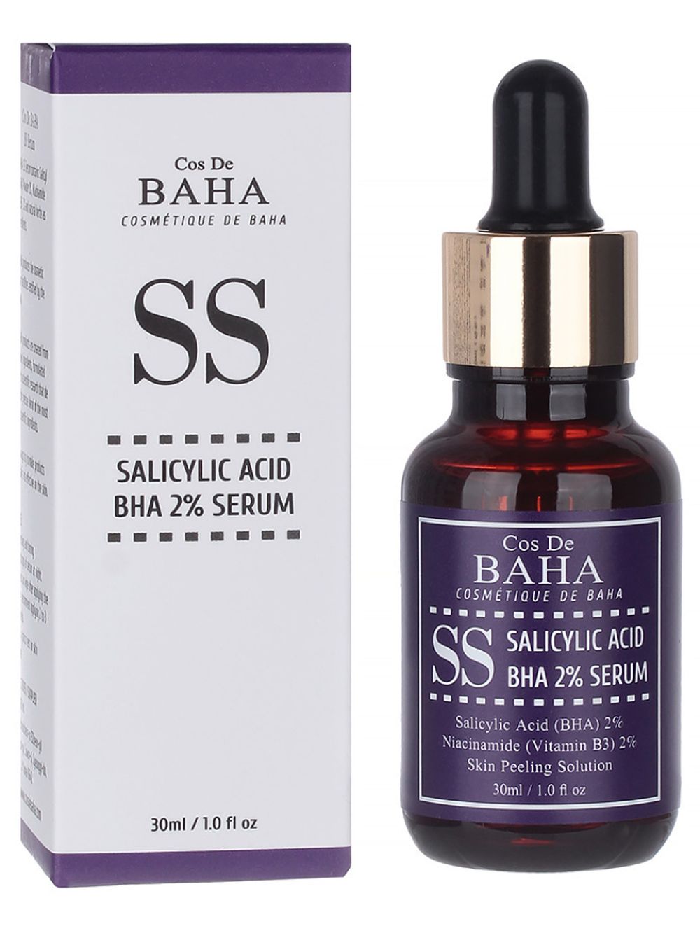 COS DE BAHA Сыворотка для лица противовоспалительная с салициловой кислотой Salicylic Acid 2% Serum 30ml (SS) 30 ml.