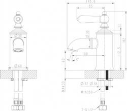 Смеситель для умывальника Bravat Art бронза