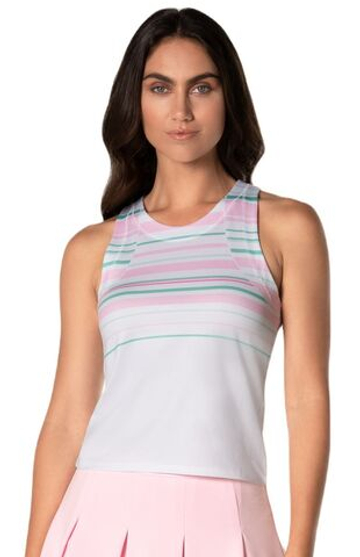 Женский топ теннисный Lucky in Love Deco in Love Stripe Tank - белый