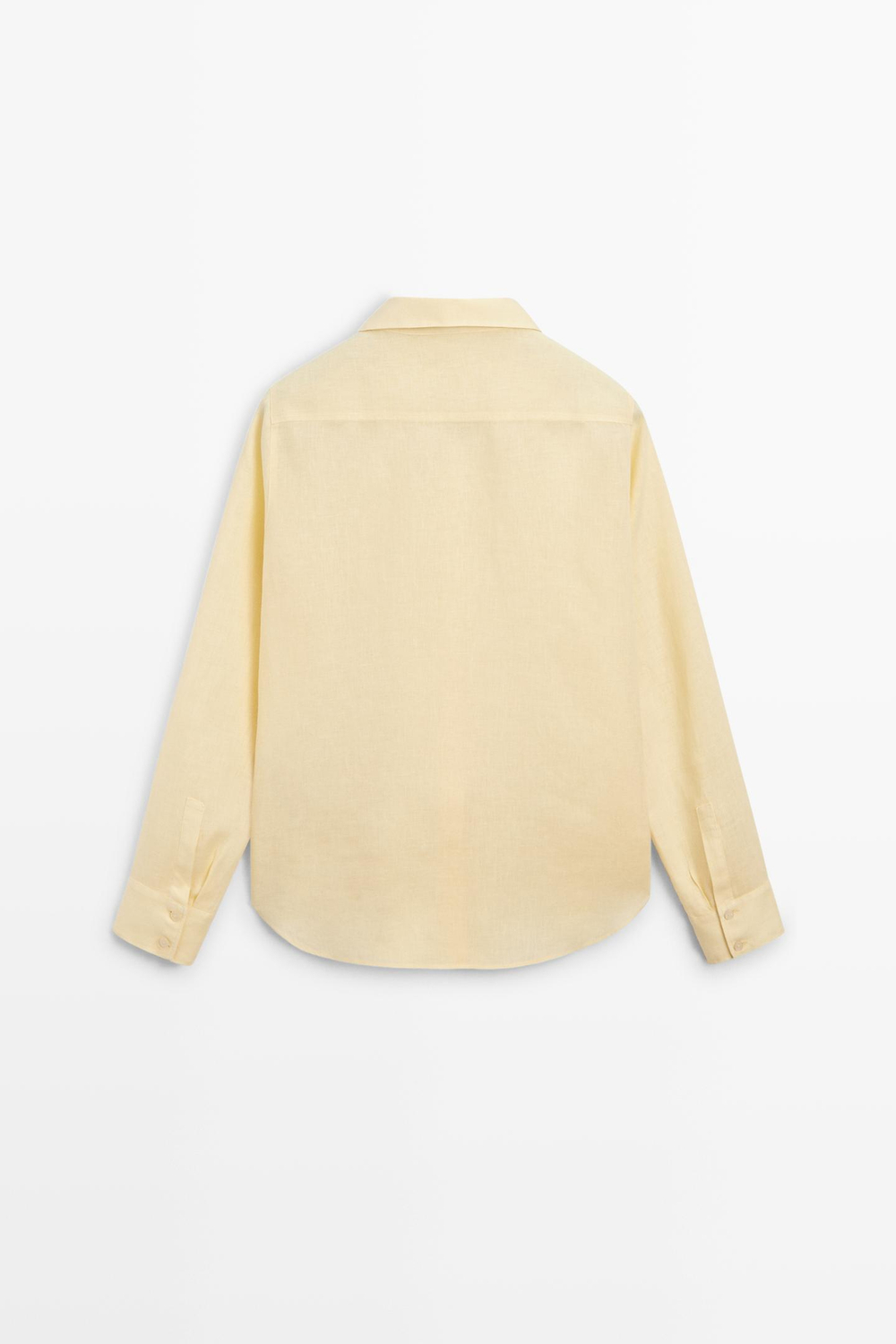 Massimo Dutti Свободная рубашка из 100% льна, пастельно-желтый