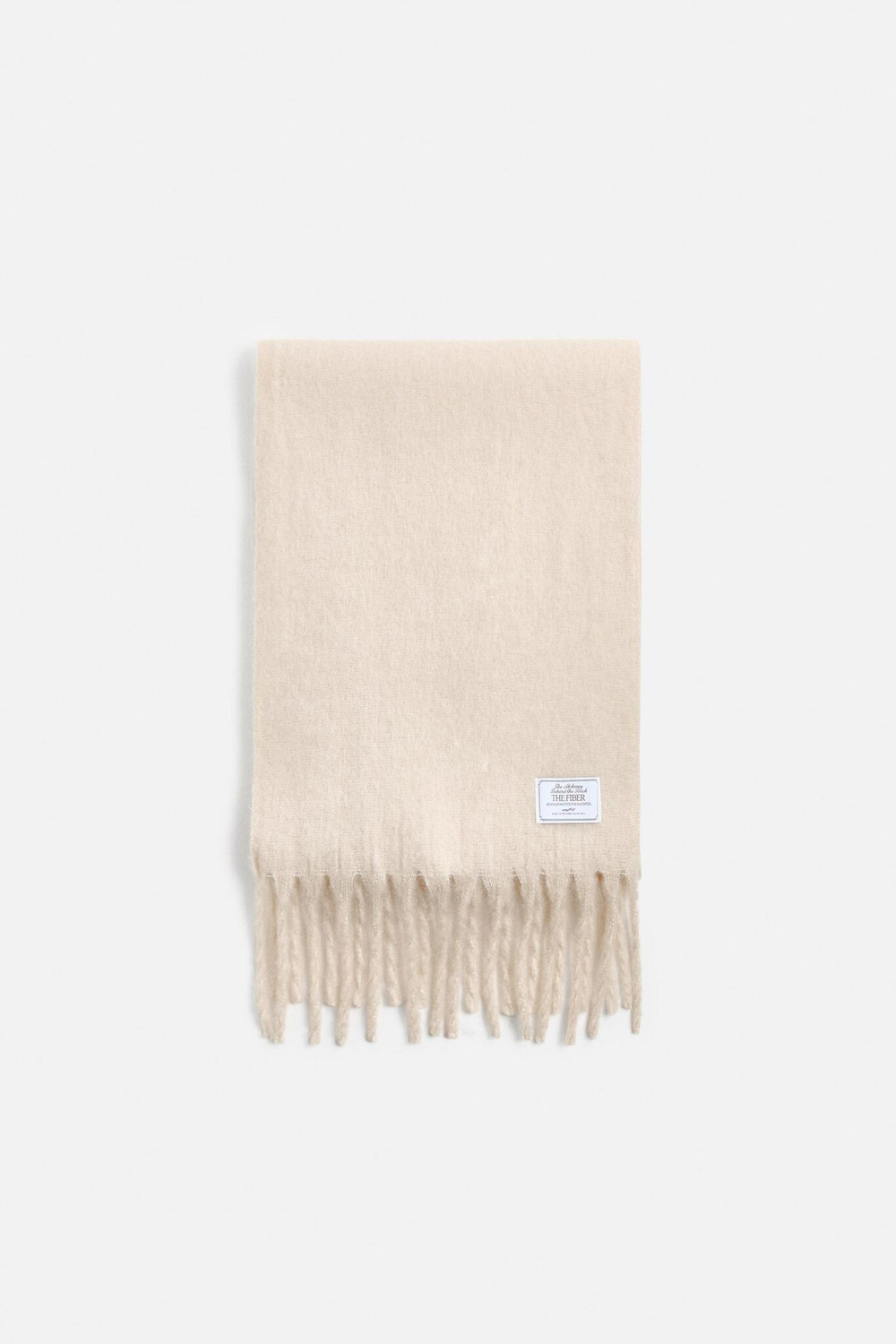 ZARA ШАРФ ИЗ РЕЛЬЕФНОЙ ТКАНИ, СВЕТЛО-БЕЖЕВЫЙ