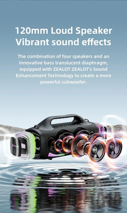 Bluetooth-динамики ZEALOT S79, 100 Вт, 24000 мА · ч, black