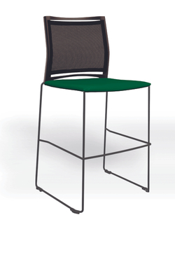 Web стул на полозьях кухонный/барный со спинкой-сеткой