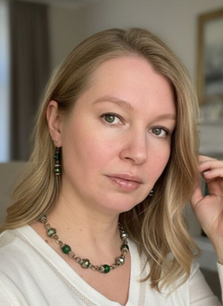 Комплект колье и серьги муранское стекло