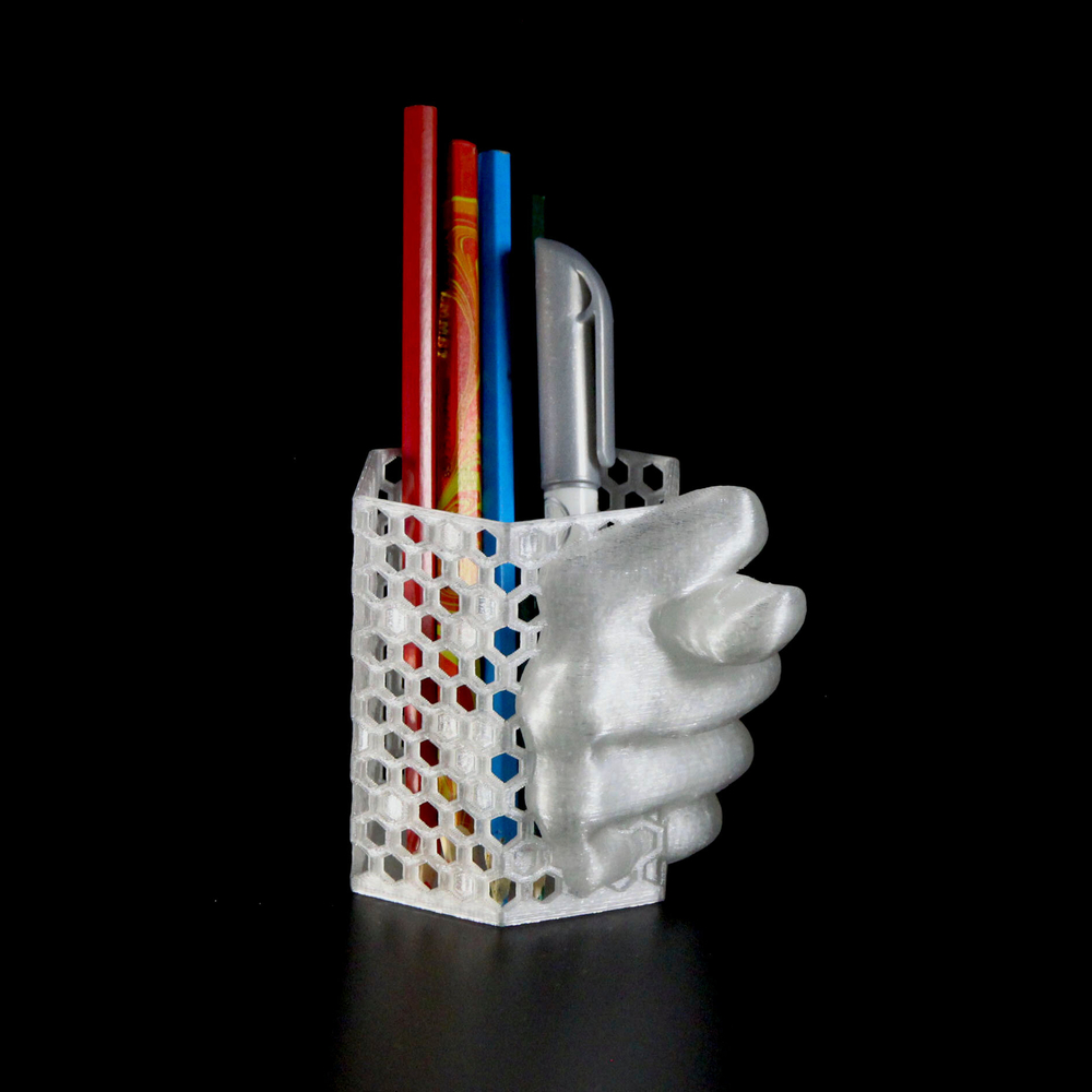 Подставка-шутка для карандашей Фига, Дуля, Кукиш, матово-прозрачная