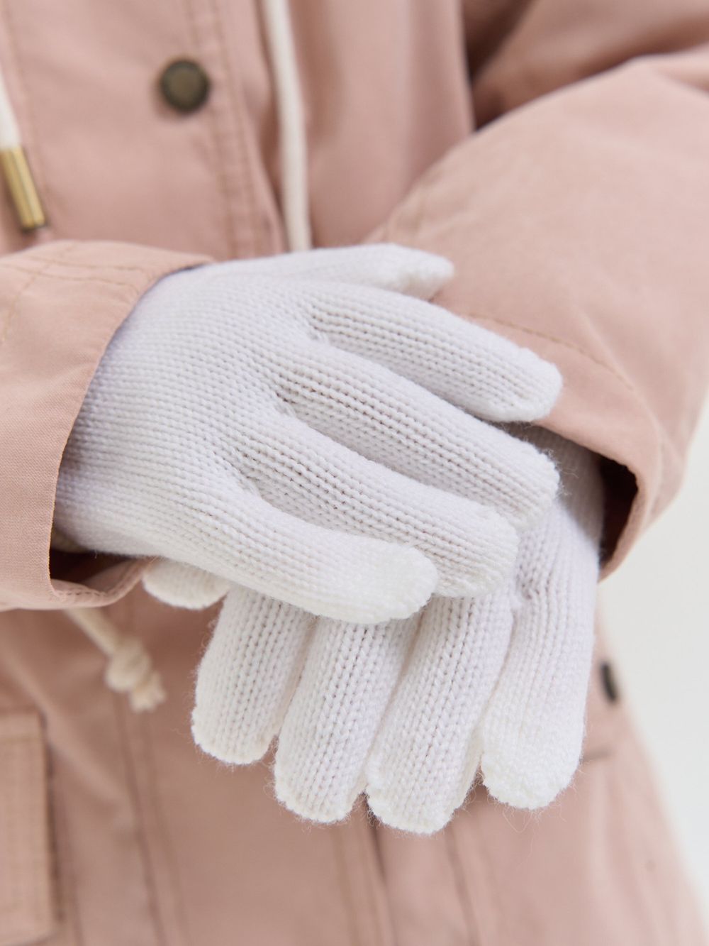 Перчатки вязаные "Молоко"