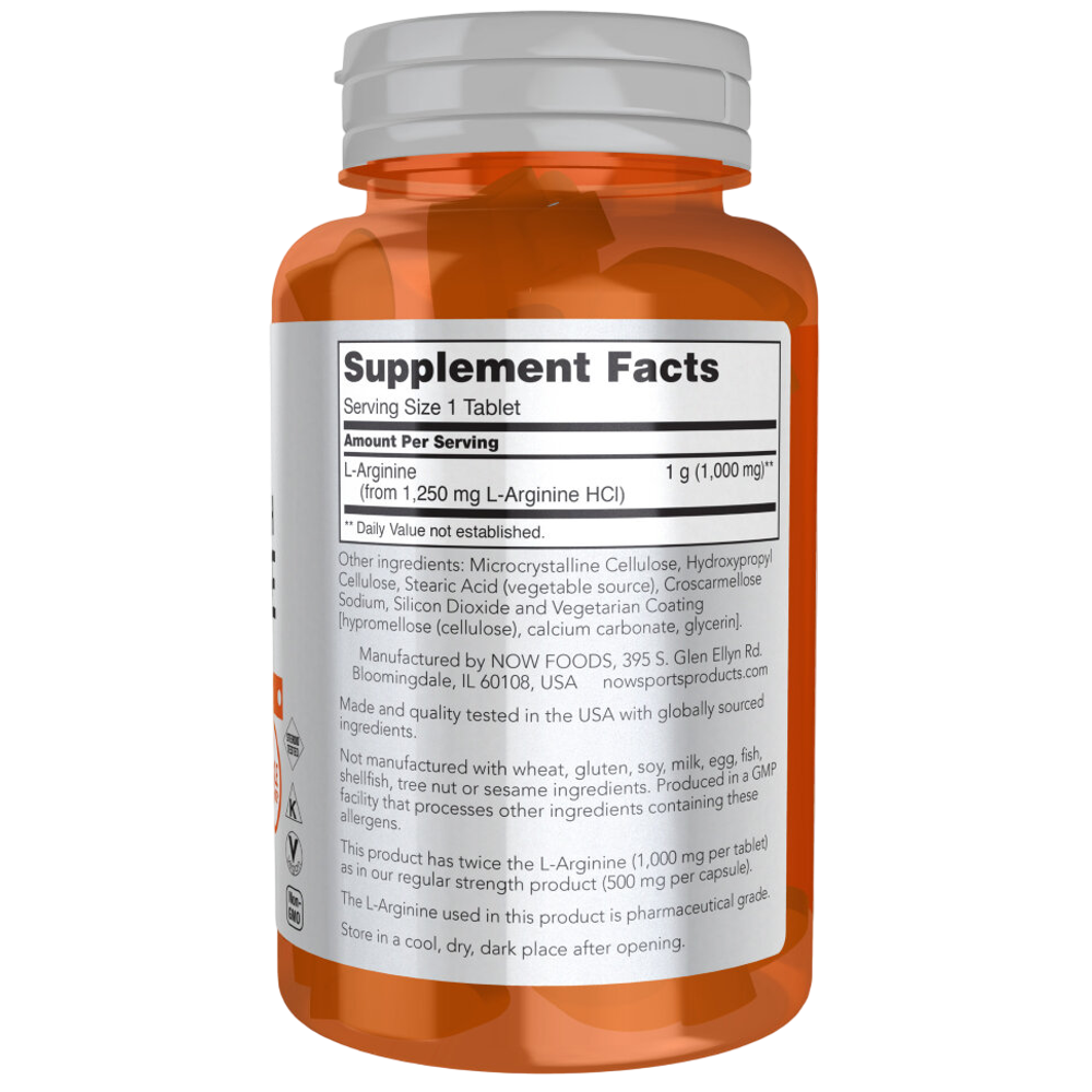 Now Foods L-Arginine 1000 mg 60 tablets , Аргинин