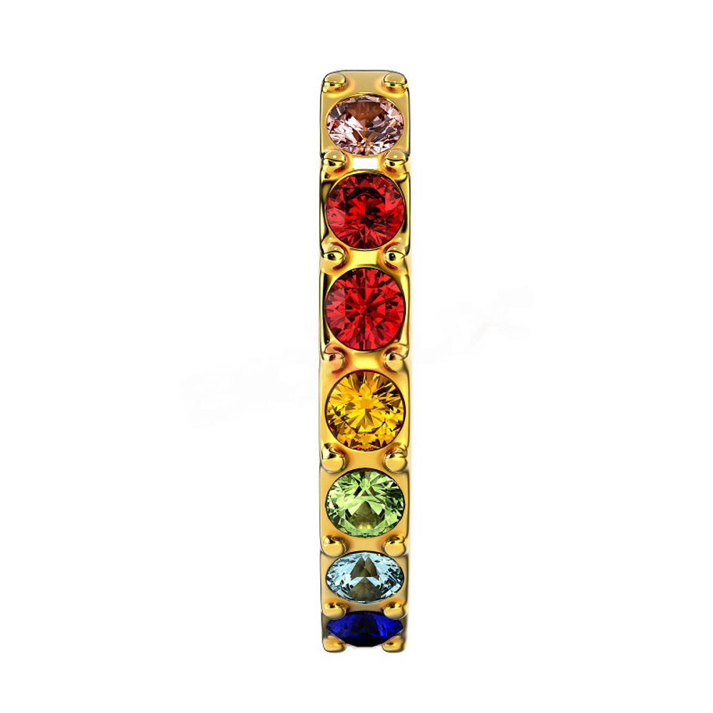 Детские серьги из медицинской стали Multicolor Crystal Hoop