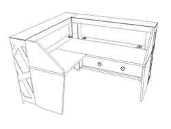 Стойка рецепции угловая с боковыми панелями и LED подсветкой