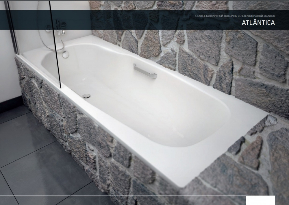 Ванна стальная BLB HG ATLANTICA 180x80 с отверстиями для ручек, B80J  3,5 мм