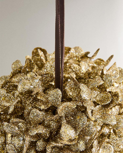 ZARA HOME ЕЛОЧНОЕ УКРАШЕНИЕ С БЛЕСТЯЩИМИ ЛЕПЕСТКАМИ, ЗОЛОТИСТЫЙ