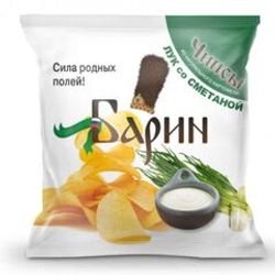 ЧИПСЫ КАРТОФЕЛЬНЫЕ БАРИН 70 ГР ВКУС СМЕТАНА И ЛУК