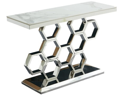 Стол-консоль Ist Casa Фьюжн, 120х40х78 см, белый бентли, серебро