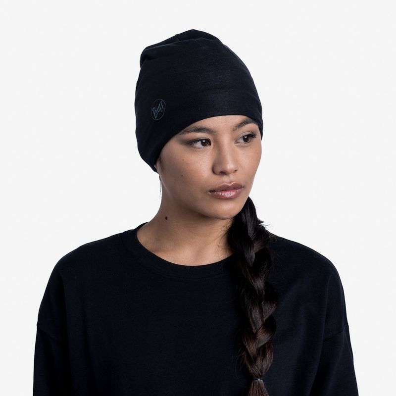 Тонкая флисовая шапочка Buff Hat Polar Microfiber Solid Black Фото 2