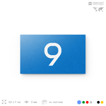 Табличка с номером 9 на дверь квартиры, для офиса, кабинета, аудитории, склада, голубая 120х70 мм, Айдентика Технолоджи