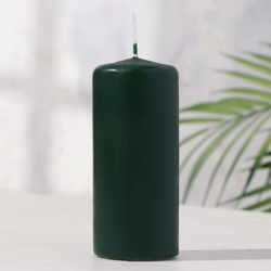 Свеча - цилиндр 5*11,5 см 25 ч 175 г, темно-зеленая