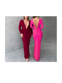 Платье вечернее макси с драпировкой