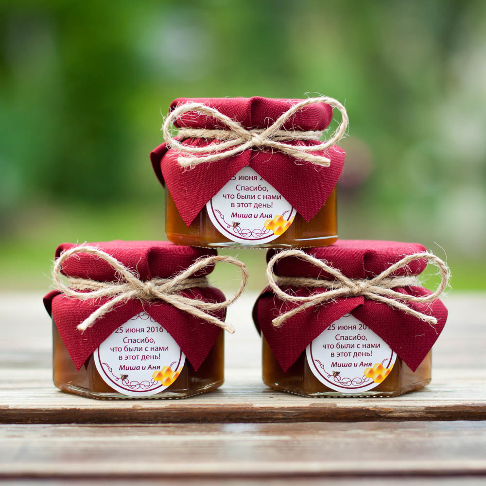 Бонбоньерка с медом на свадьбу, 140 грамм