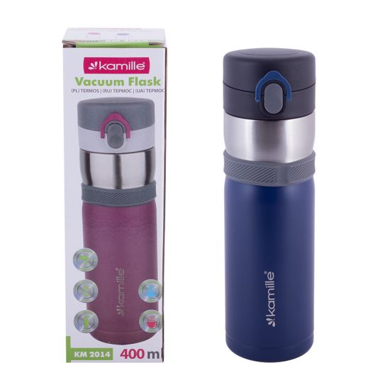 Термос-бутылка 400 мл из нержавеющей стали Kamille KM-2014