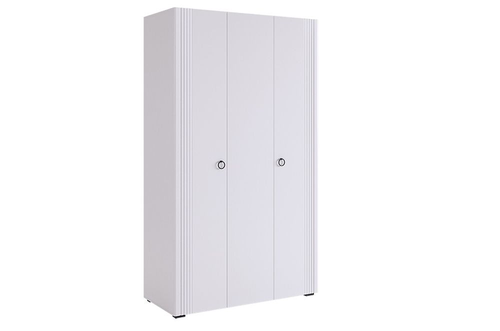 Шкаф трехдверный "Ева"  105.01 (Белое дерево/Белый матовый)