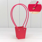 Пакет подарочный 10х9х6.5см Ваза для цветов (Малиновый)