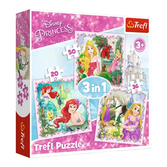 Puzzle - &quot;3in1&quot; - Rapunzel, Aurora and Ariel / Disney Princess