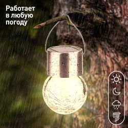 Светильник уличный ЭРА ERASF22-32 подвесной на солнечной батарее Лампочка | 