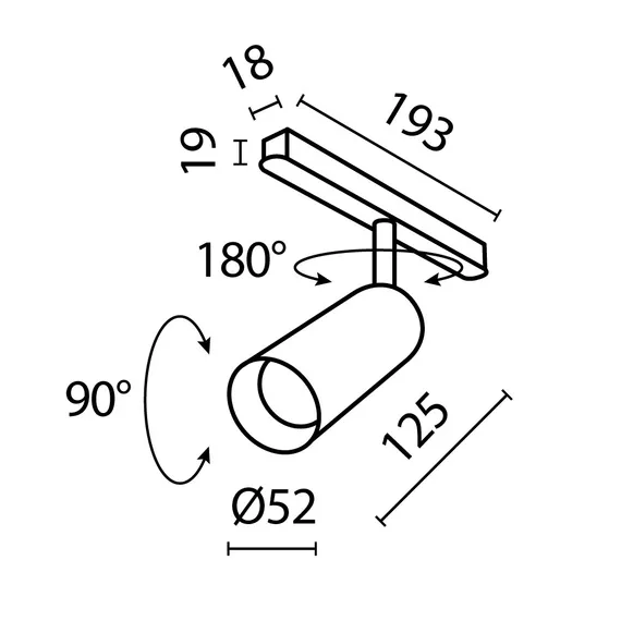 Трековый светильник Фокус / Focus Led Exility 3000K 12Вт 24° Technical tr032-2-12w3k-s-w