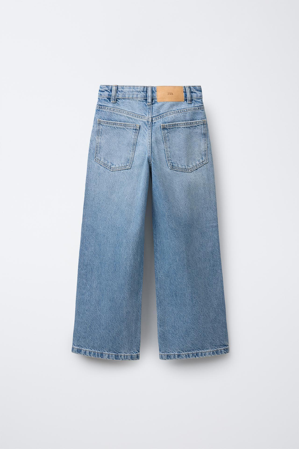 ZARA ДЖИНСЫ ПРЯМОГО КРОЯ С ЗАКЛЕПКАМИ, СИНИЙ