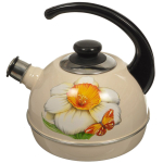 Чайник сталь, эмал, 3.5 л, свист, руч консоль, Рубин, сл кость, беж, T04/35/04/06/07/09/26/24