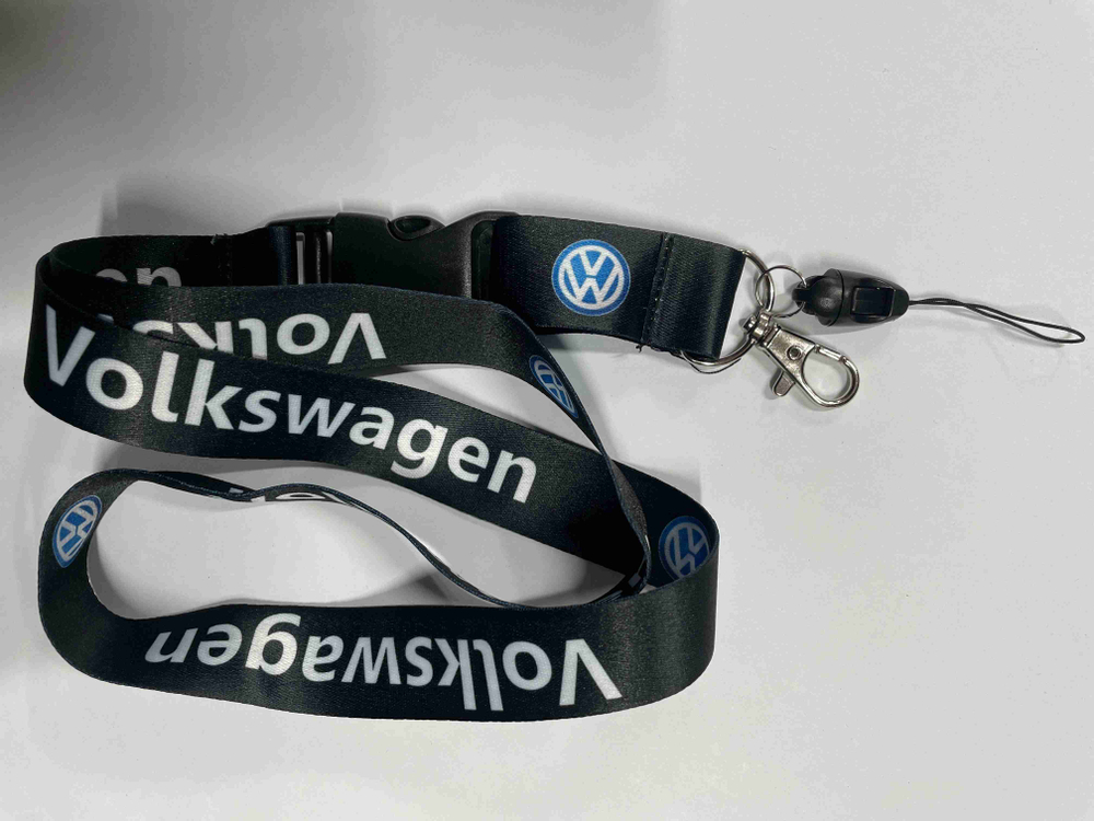 Volkswagen (Черный) / Брелок, шнурок для ключей на шею Volkswagen (Фольксваген), ланъярд, крафт, черный (1 шт)