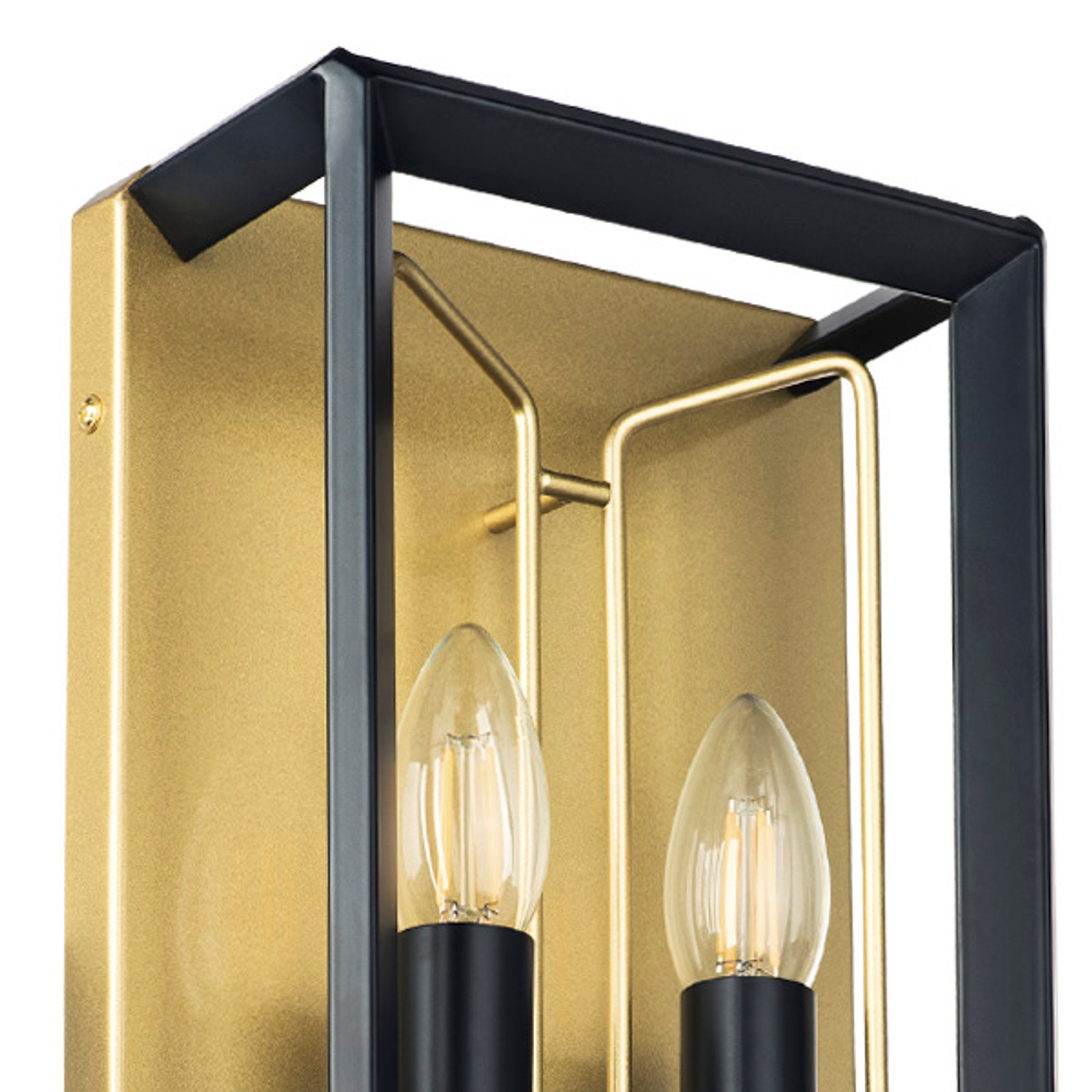 713627 Бра REGOLO 2х40W E14 ЧЕРНЫЙ МАТОВЫЙ/ЗОЛОТО