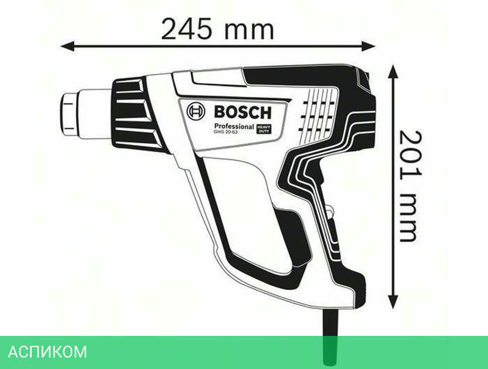 Промышленный фен Bosch GHG 20-63 Professional (0.601.2A6.201)