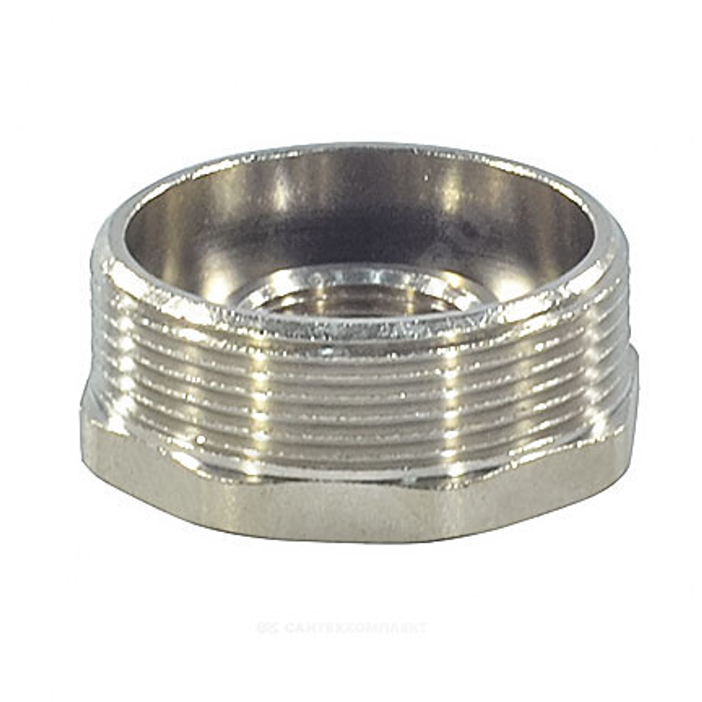 Футорка латунь никель Ду 15х10 (1/2"х3/8") НР/ВР SantechSystems