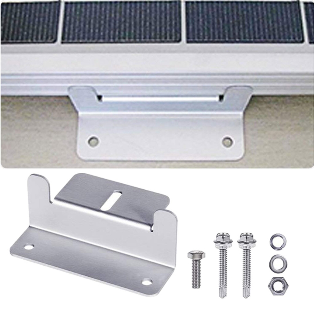 Кронштейн Z-образный алюминиевый для солнечной панели (4 уголка / болты / саморезы)