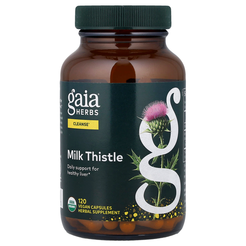 Gaia Herbs, расторопша, 120 веганских капсул