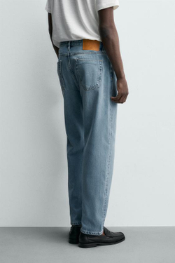 ZARA ДЖИНСЫ STRAIGHT ANKLE FIT ИЗ ХЛОПКА И ЛИОЦЕЛЛА, ГОЛУБОЙ