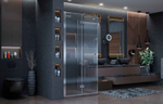 Душевое ограждение Ambassador Diamond 12011106L (100х100х200) квадрат,хром,стекло прозрачное,распашная-складная,1 место