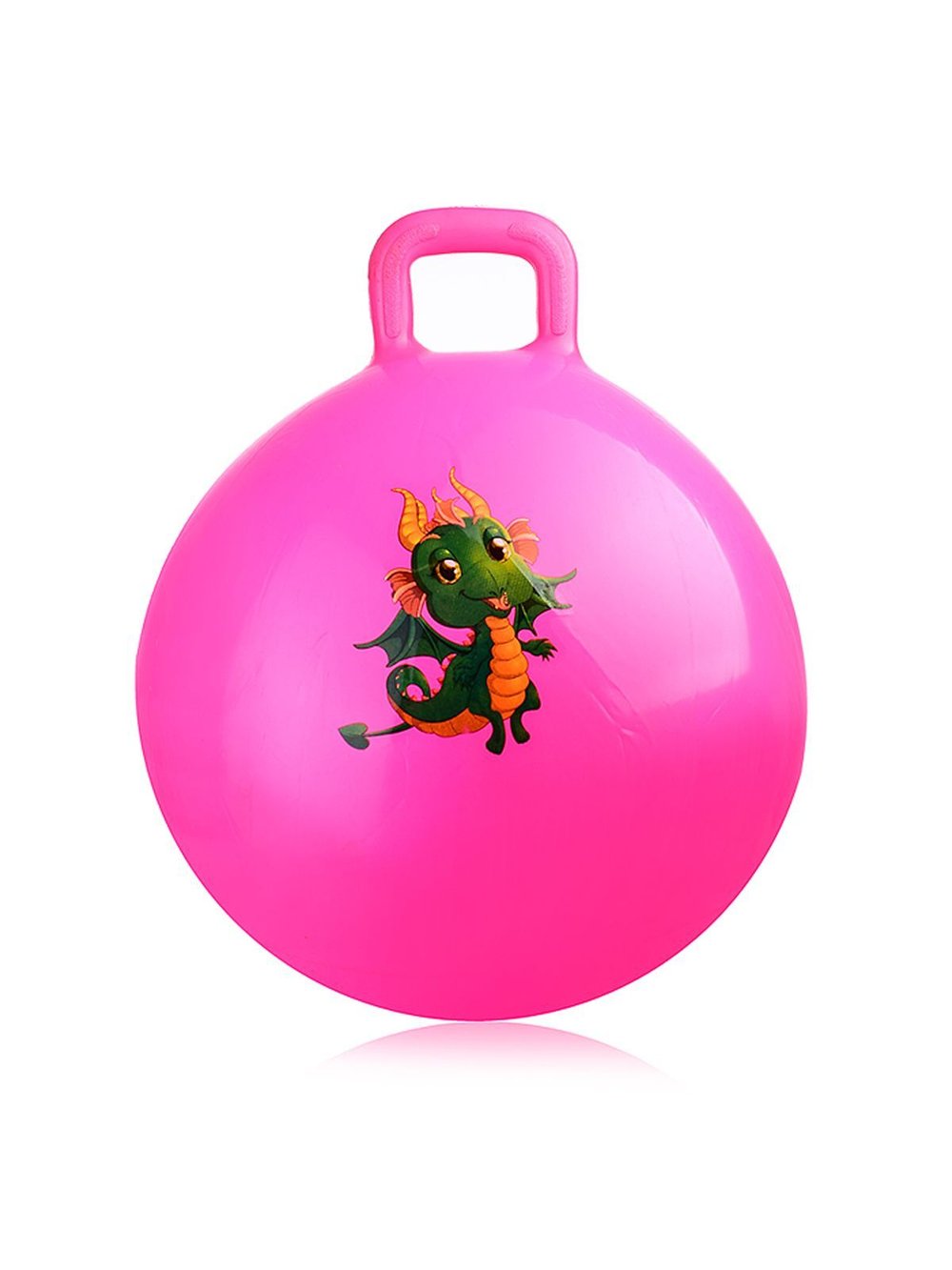 Мяч прыгун Зверята с ручкой, 55 см, цвет розовый (00-0676-2)