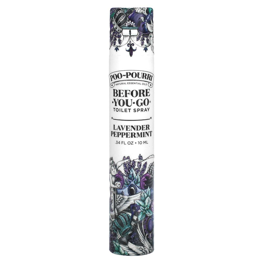 Poo-Pourri, Спрей для туалета Before-You-Go, лаванда и перечная мята, 10 мл (0,34 жидк. унц.)