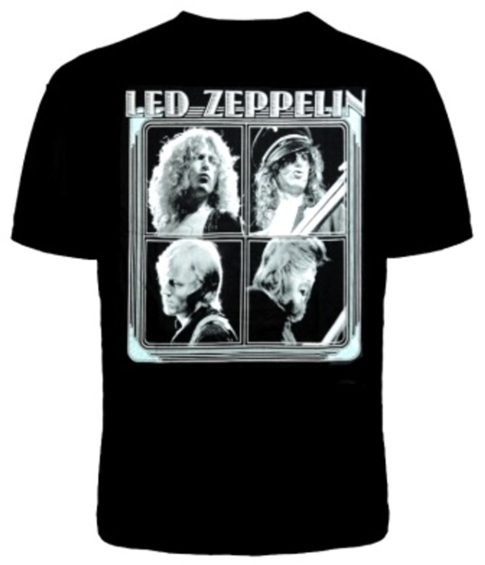 Футболка хлопок шелкография. SP105 LedZeppelin ч/б портреты M