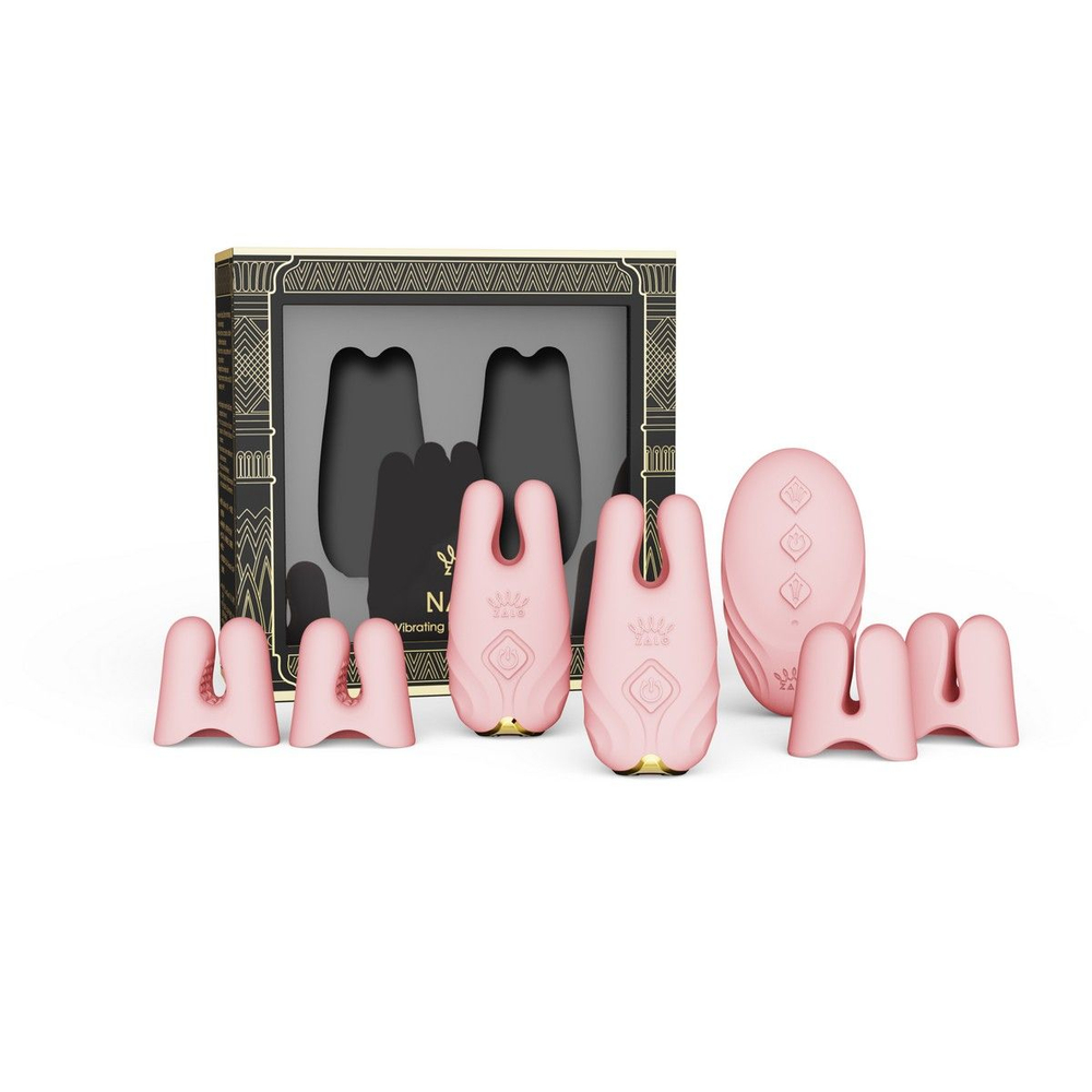 Виброзажимы на соски Zalo Nave розовые с EasyClamp