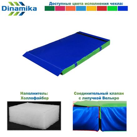 Мат гимнастический 1000х500х50 винилискожа-велькро (холлослеп/холлофайбер)