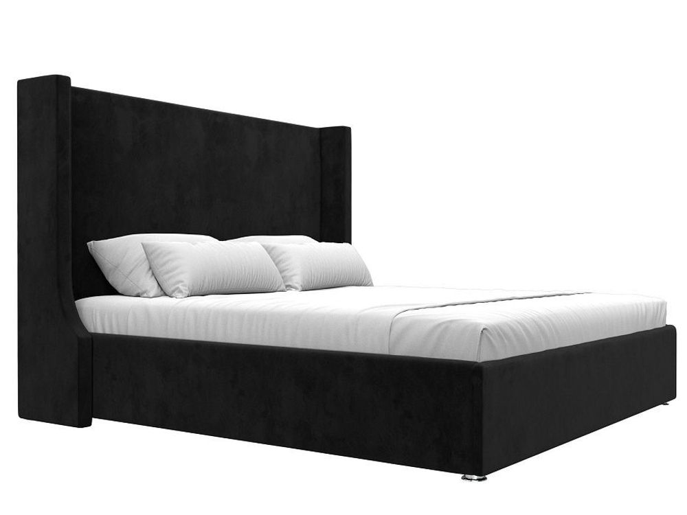 Кровать интерьерная Ларго 180, Черный, Велюр, 120729