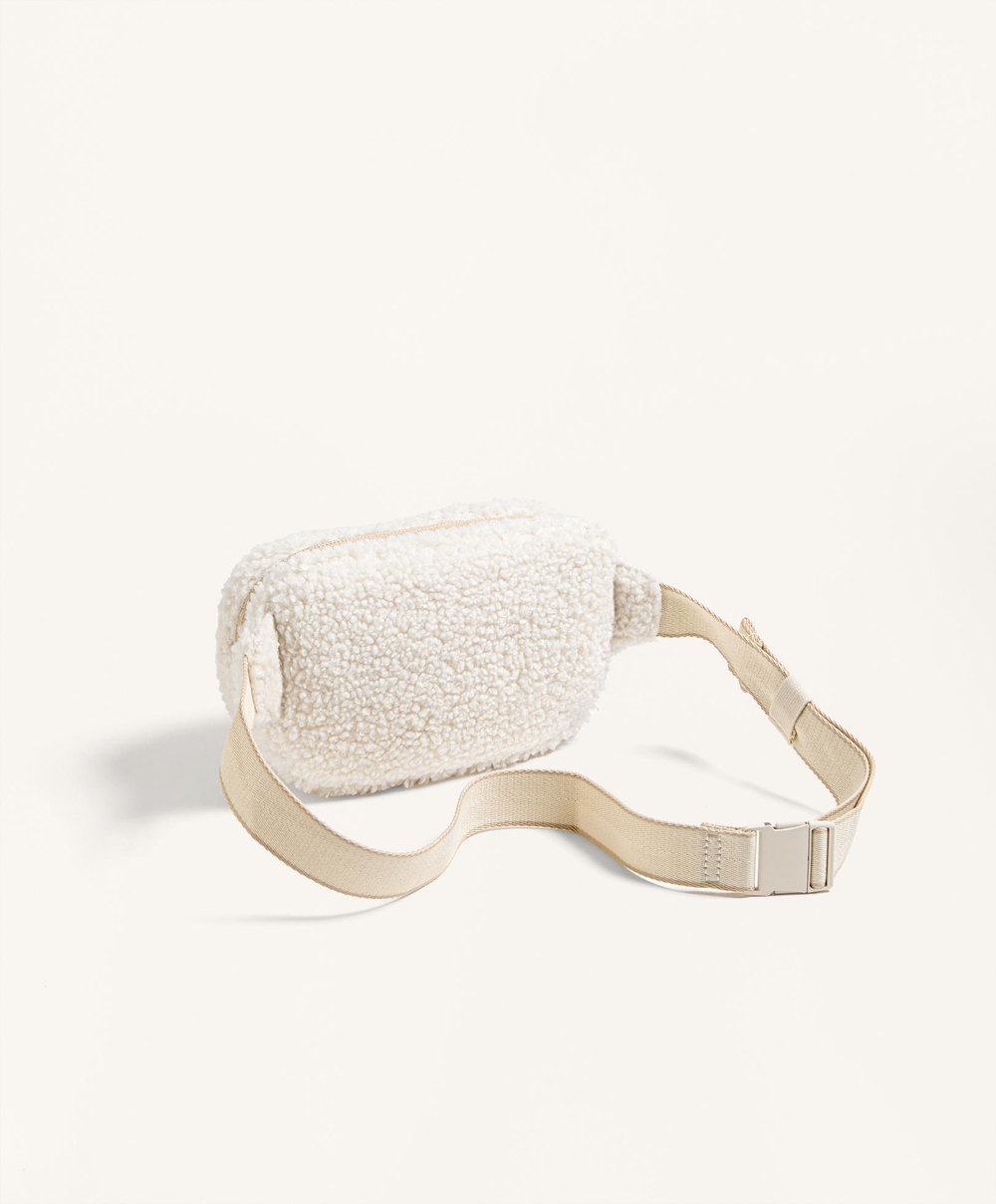Oysho Сумка на пояс из искусственной овчины, экрю